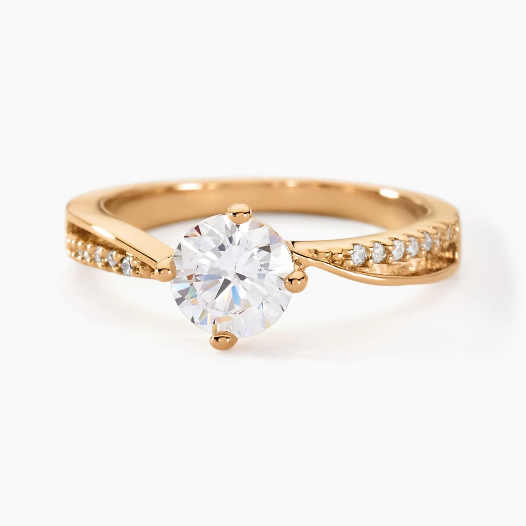 Bague Solitaire Sarah-lee Plaqué Or Jaune Oxyde De Zirconium 1 Bague Solitaire Sarah-lee Plaqué Or Jaune Oxyde De Zirconium