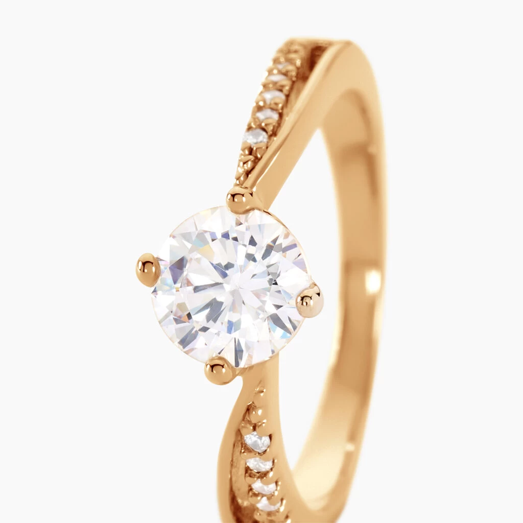 Bague Solitaire Sarah-lee Plaqué Or Jaune Oxyde De Zirconium 2 Bague Solitaire Sarah-lee Plaqué Or Jaune Oxyde De Zirconium – Image 2