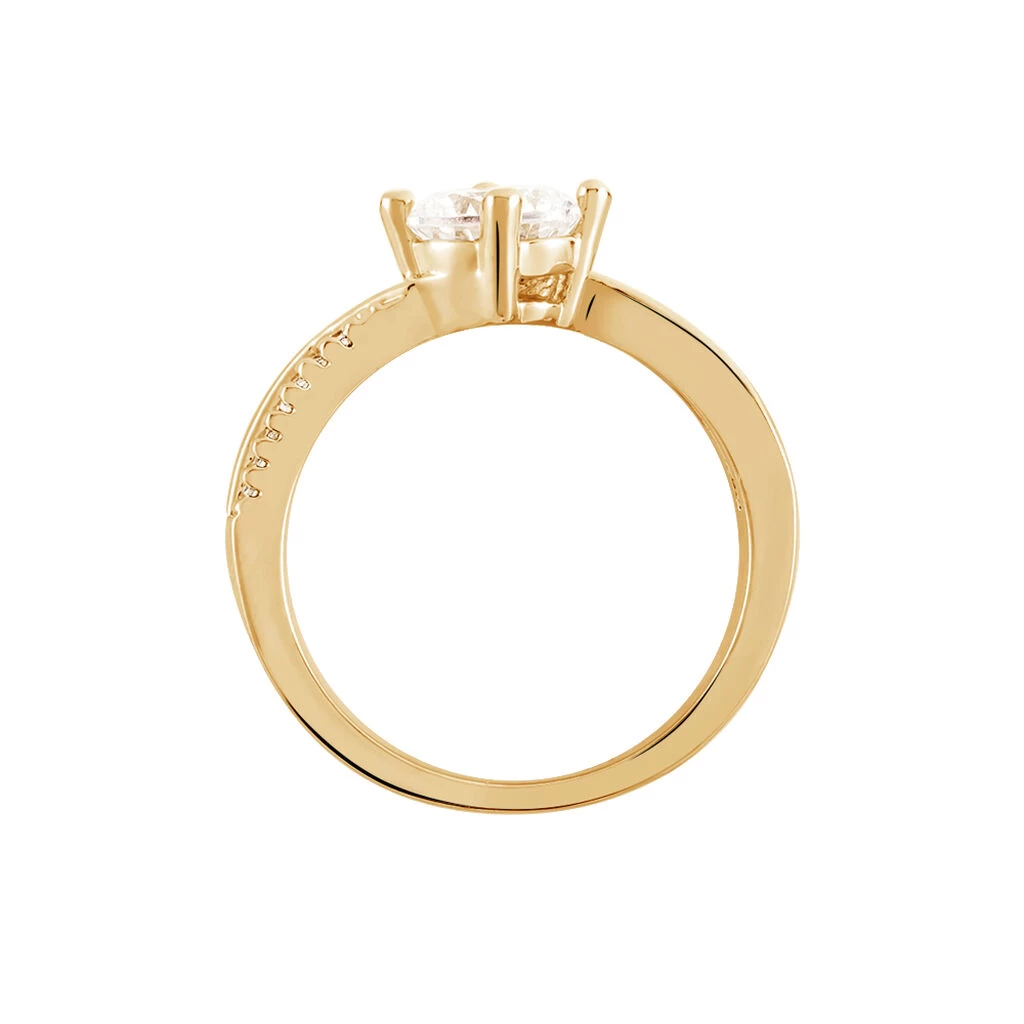 Bague Solitaire Sarah-lee Plaqué Or Jaune Oxyde De Zirconium 3 Bague Solitaire Sarah-lee Plaqué Or Jaune Oxyde De Zirconium – Image 3