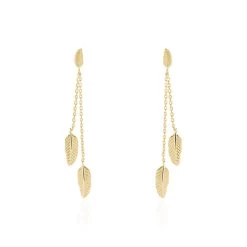 Boucles D'oreilles Pendantes Plaqué Or Jaune Libby