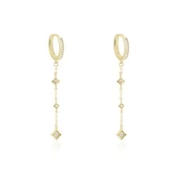 Créoles Linheave Plaqué Or Jaune Oxyde De Zirconium