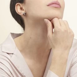 Boucles D'oreilles Puces Nolwen Argent Céramique Oxyde De Zirconium -Montres Magasin MAOFBXN132 model0