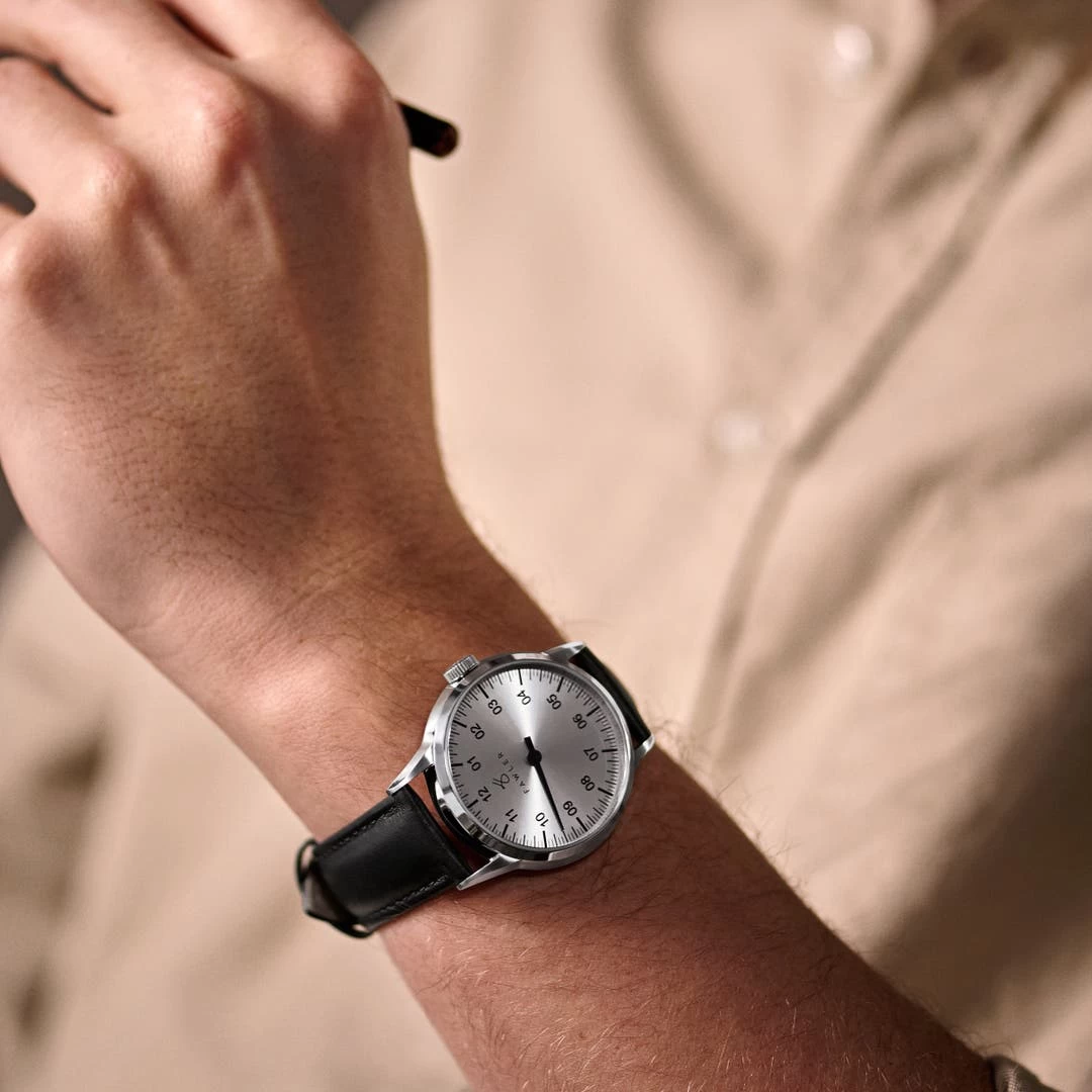 Fawler Paz | Montre Habillée Argenté à Une Seule Aiguille En Acier Inoxydable 2 Fawler Paz | Montre Habillée Argenté à Une Seule Aiguille En Acier Inoxydable – Image 2