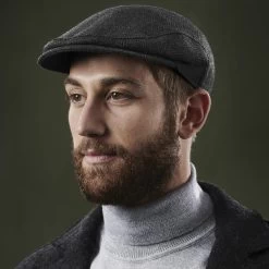 Fawler Casquette Plate Fido Eddye En Laine Grise -Montres Magasin ste megashoot hats 17218 17gr